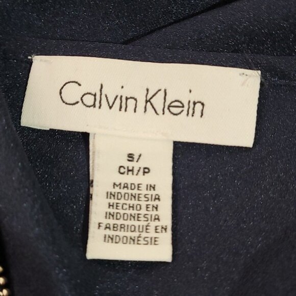 Calvin Klein Women's Deep Blue Blouse with Zip Detail - Picture 3 of 5